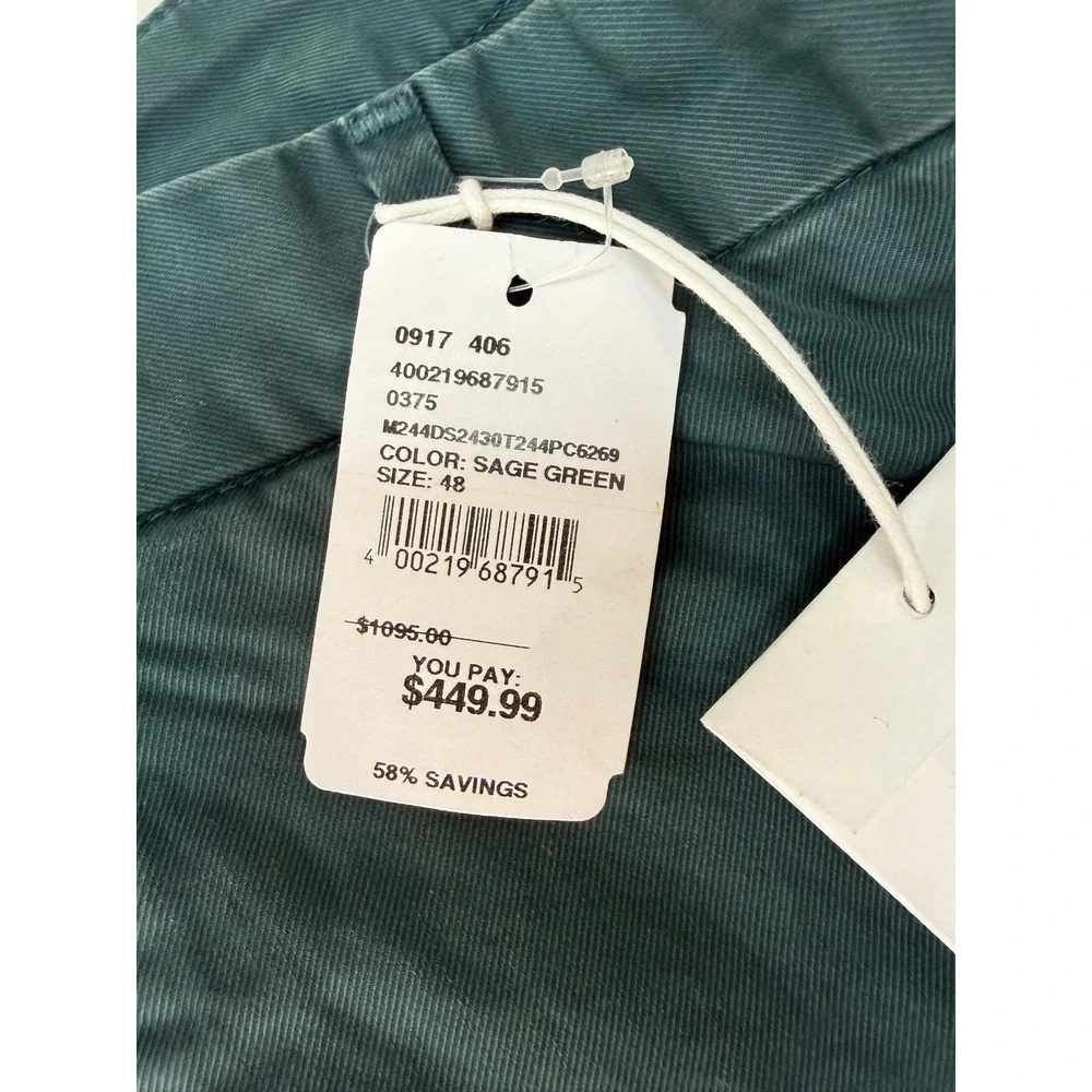 Brunello Cucinelli Chino Pants Sage Green Made USA 150195K110E Mens 29x30 NEW